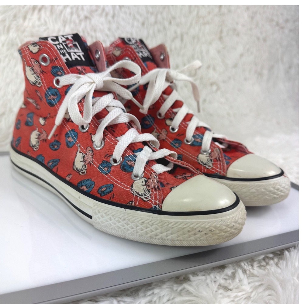 Unique Converse x Dr. Seuss Cat in the Hat High Top Sneakers Size 4